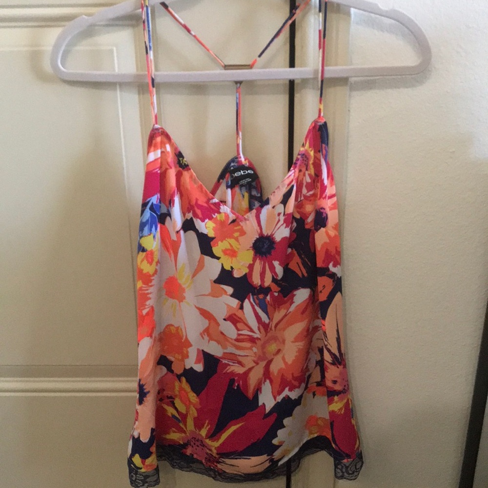 Bebe top with lace bottom